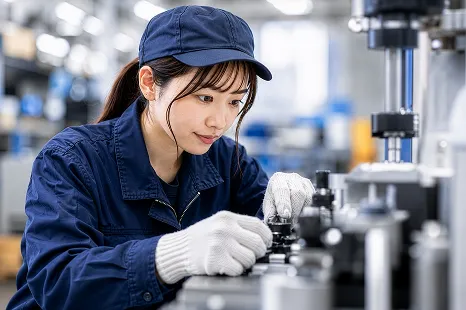 デスクでパソコンに向かう研修中の社員