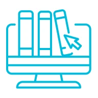 モニターとe-learningのイラスト