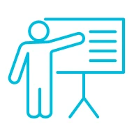 プレゼンボードと人物のイラスト